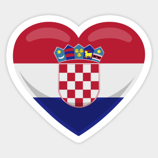 Croatia Flag Heart Sticker